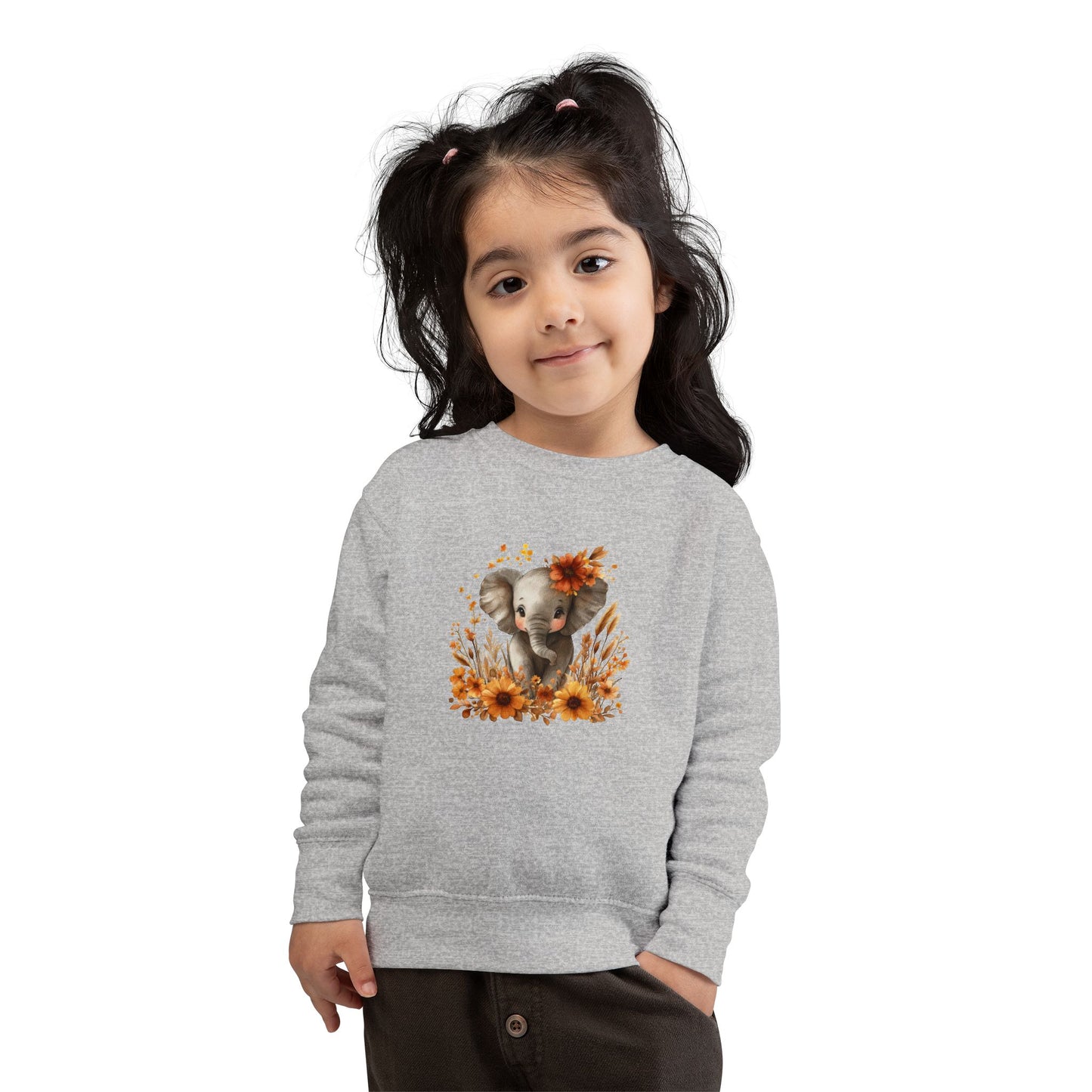 Adorable Elephant Toddler Sweatshirt - Cute Kids Apparel, Gift for Birthday, Baby Shower, Fall Fashion, Cozy Everyday Wear