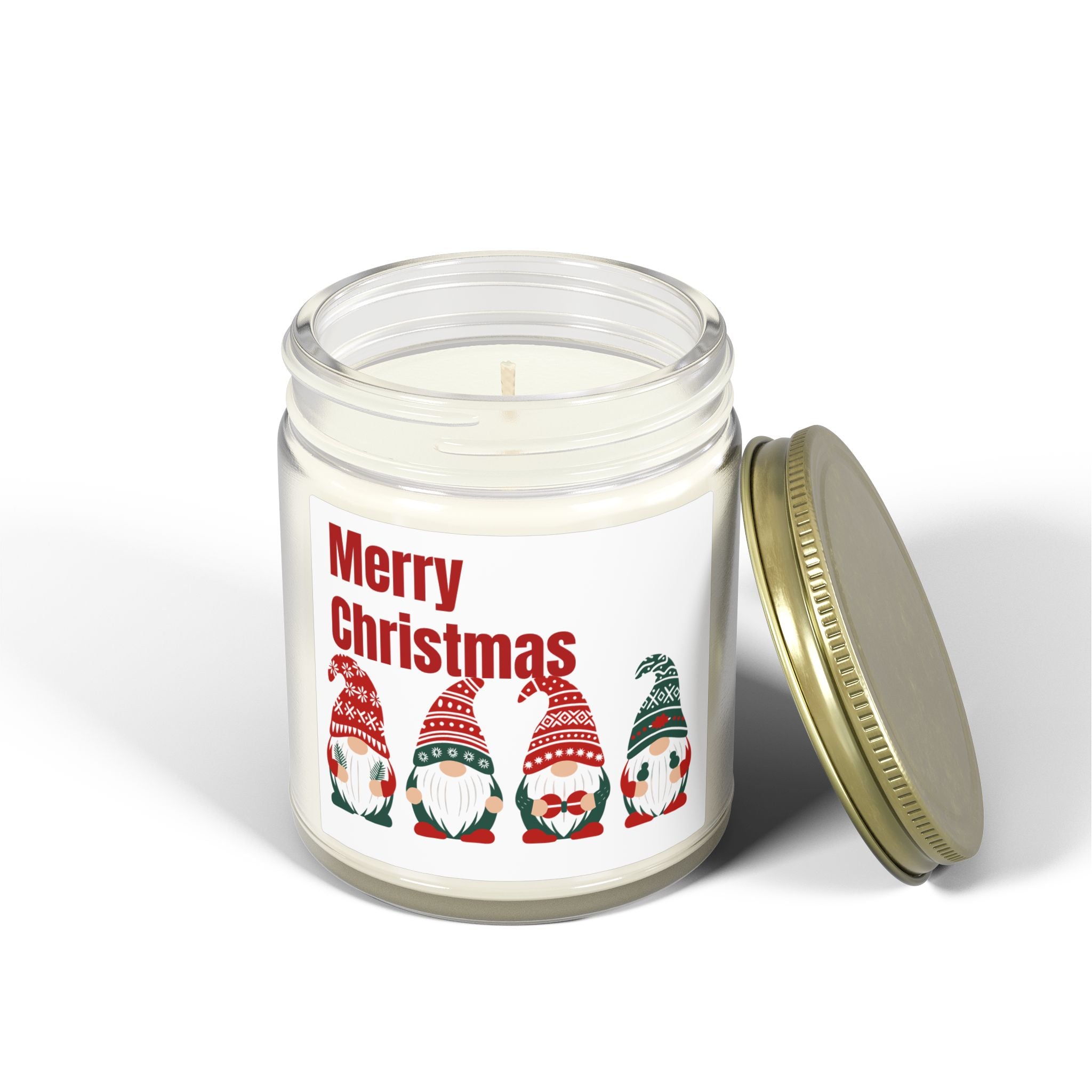 Merry Christmas Gnome Candle — Coconut Apricot Wax (4oz & 9oz)