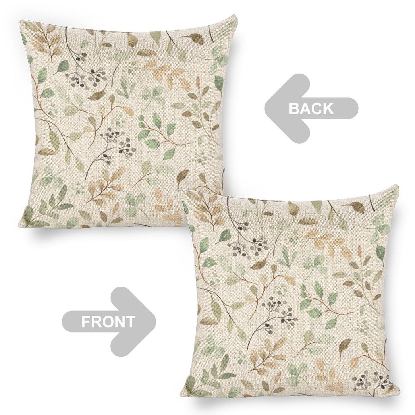 Personalized Photo Pillowcases (Pillow Excluded) (Dual-sided Printing) - leaves and vines