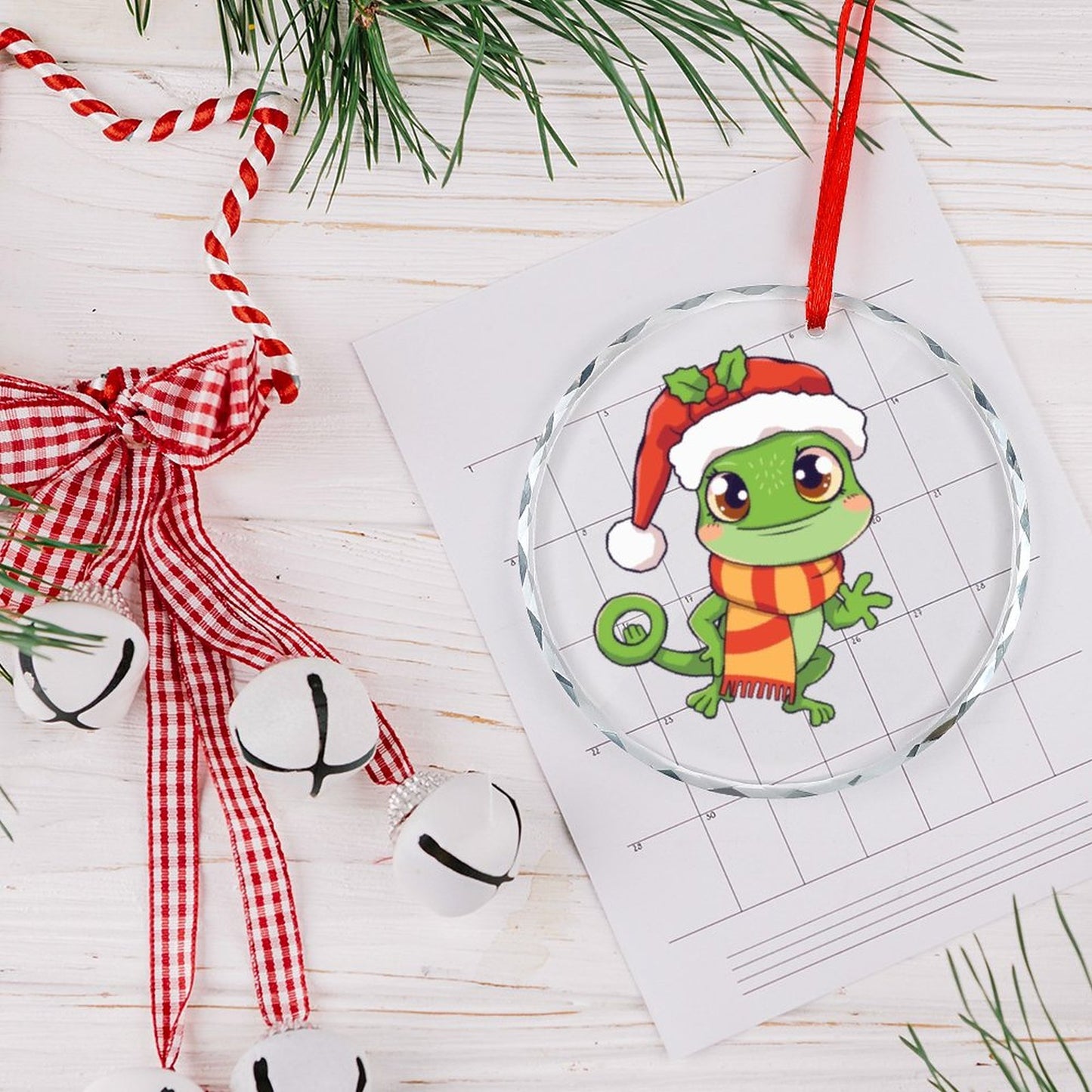 Glass Circular Ornament Pendant