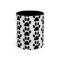 Paw Print Accent Coffee Mug - Dog Lover Gift, Black and White Pet Mug, Cute Animal Decor, Personalized Pet Owner Present, Coffee Tea Cup