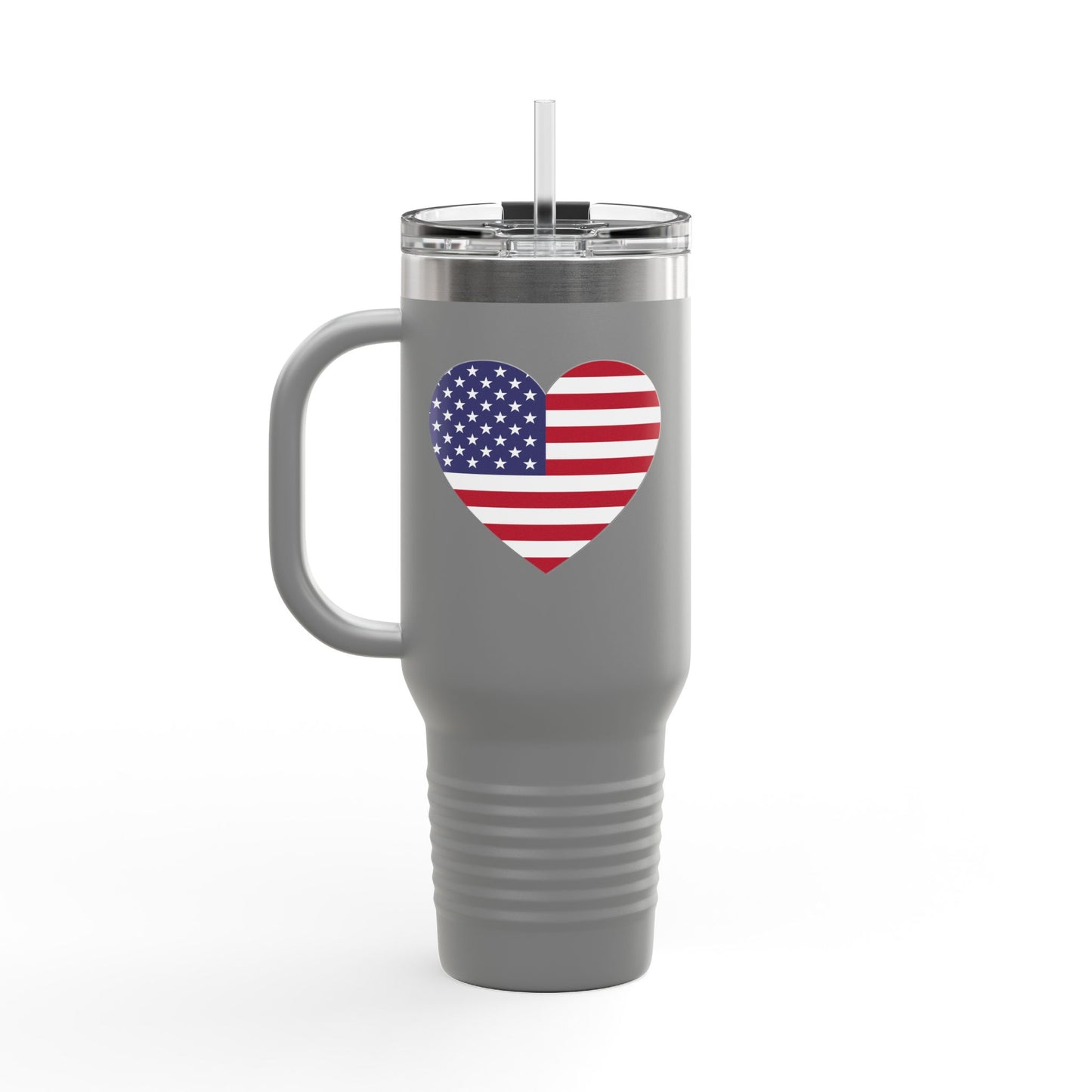 Insulated Travel Mug, 40oz - Heart American Flag