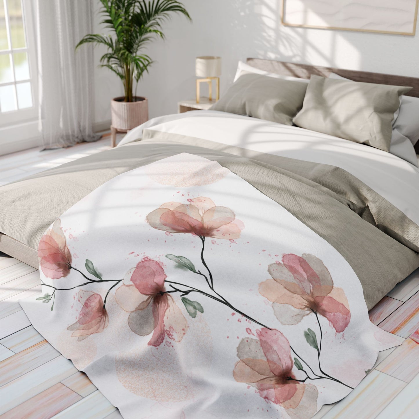 Floral Arctic Fleece Blanket - Cozy Comfort, Home Decor, Gift for Her, Wedding Decor, Blanket for Every Season