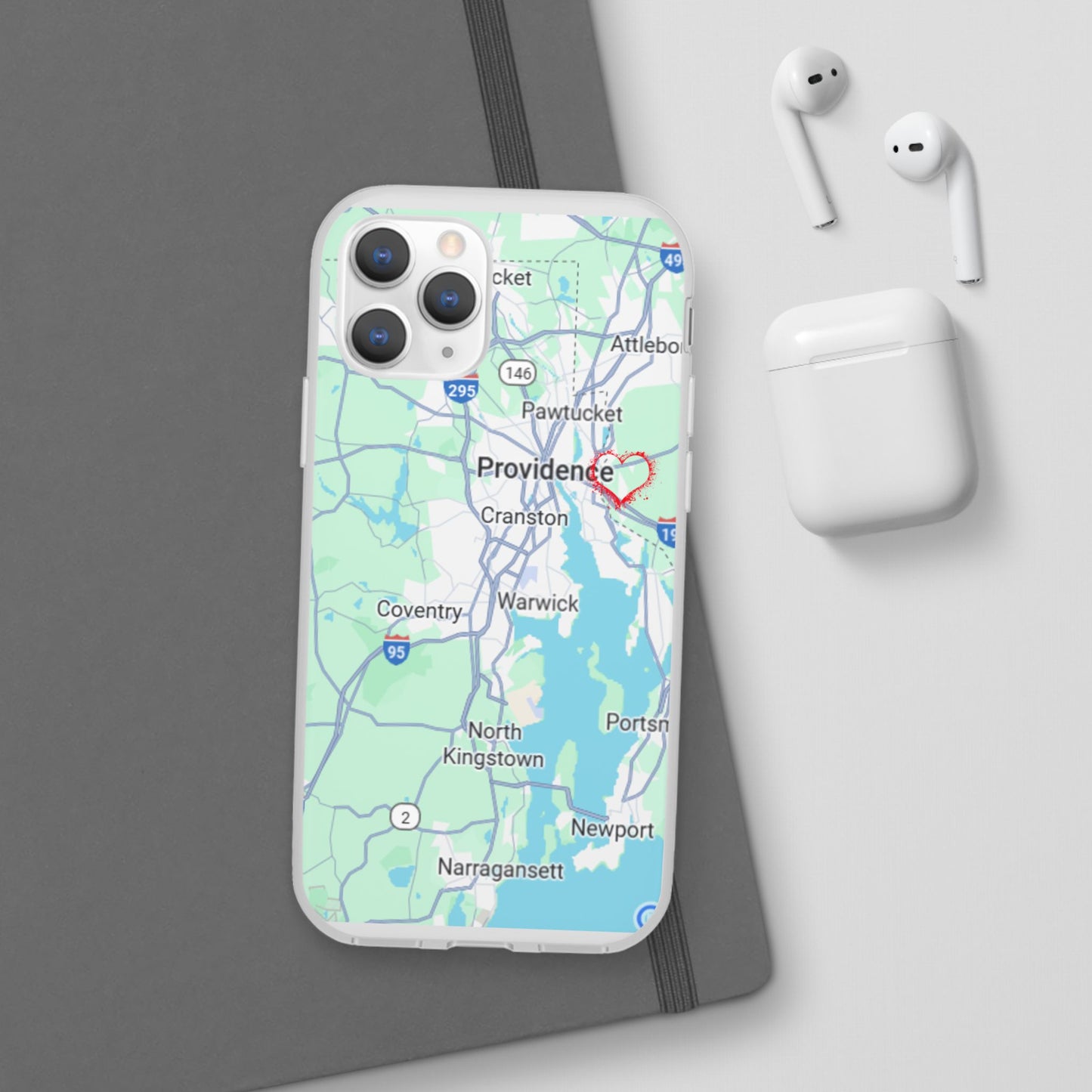 Providence Heart Map Phone Case - Custom Flexible Smartphone Protector, Gift for Her, Map Lover's Accessory, Personalized Case, Travel [...]