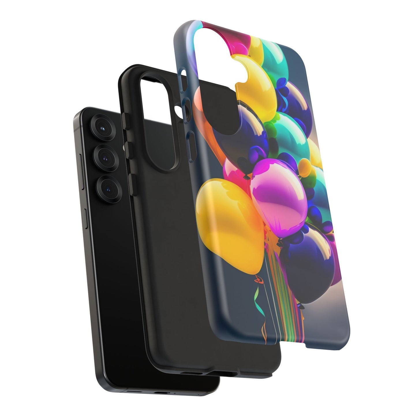 Colorful Balloon Tough Phone Case — Vibrant Party Balloons Protective Cover