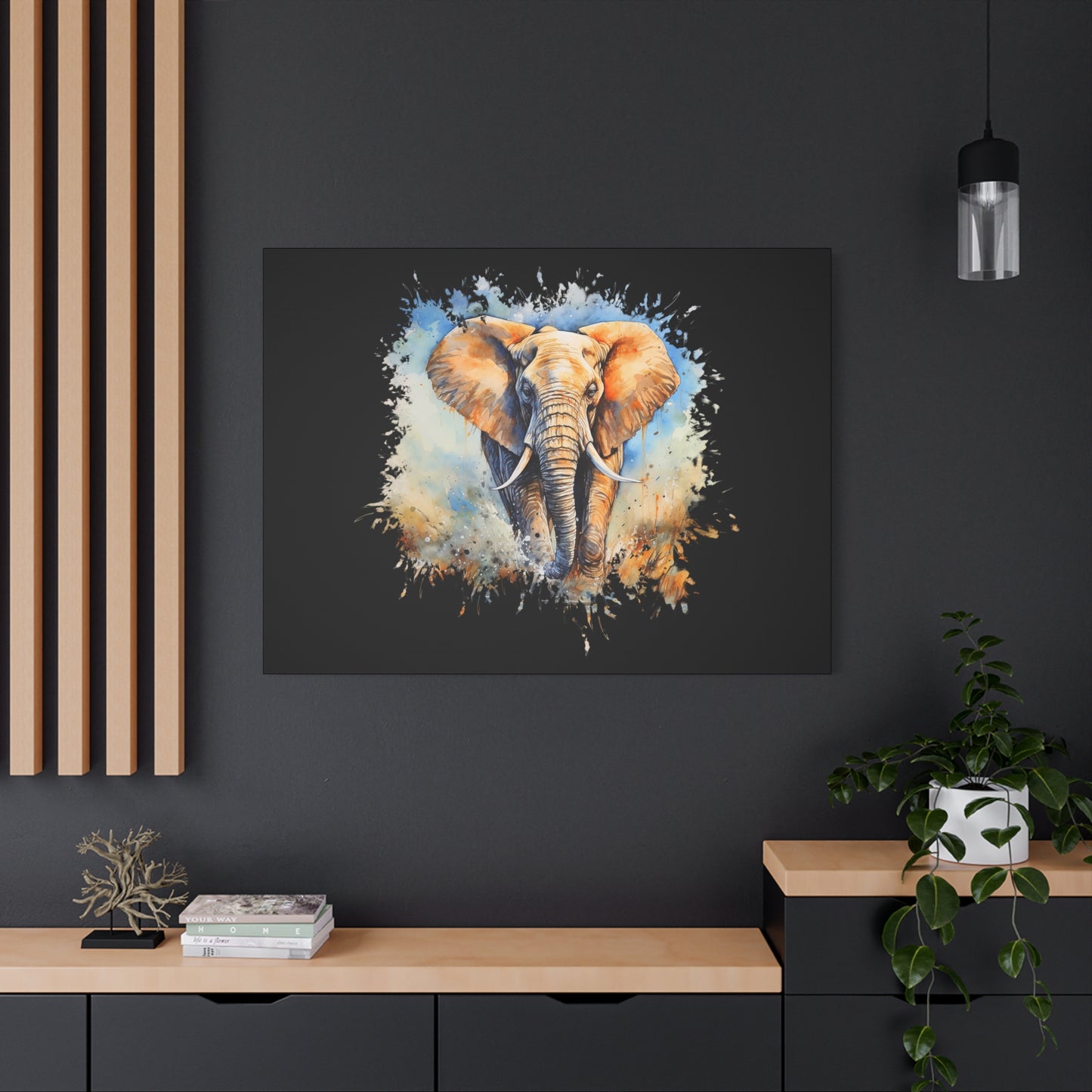 Matte Canvas, Stretched, 1.25" - Elephant