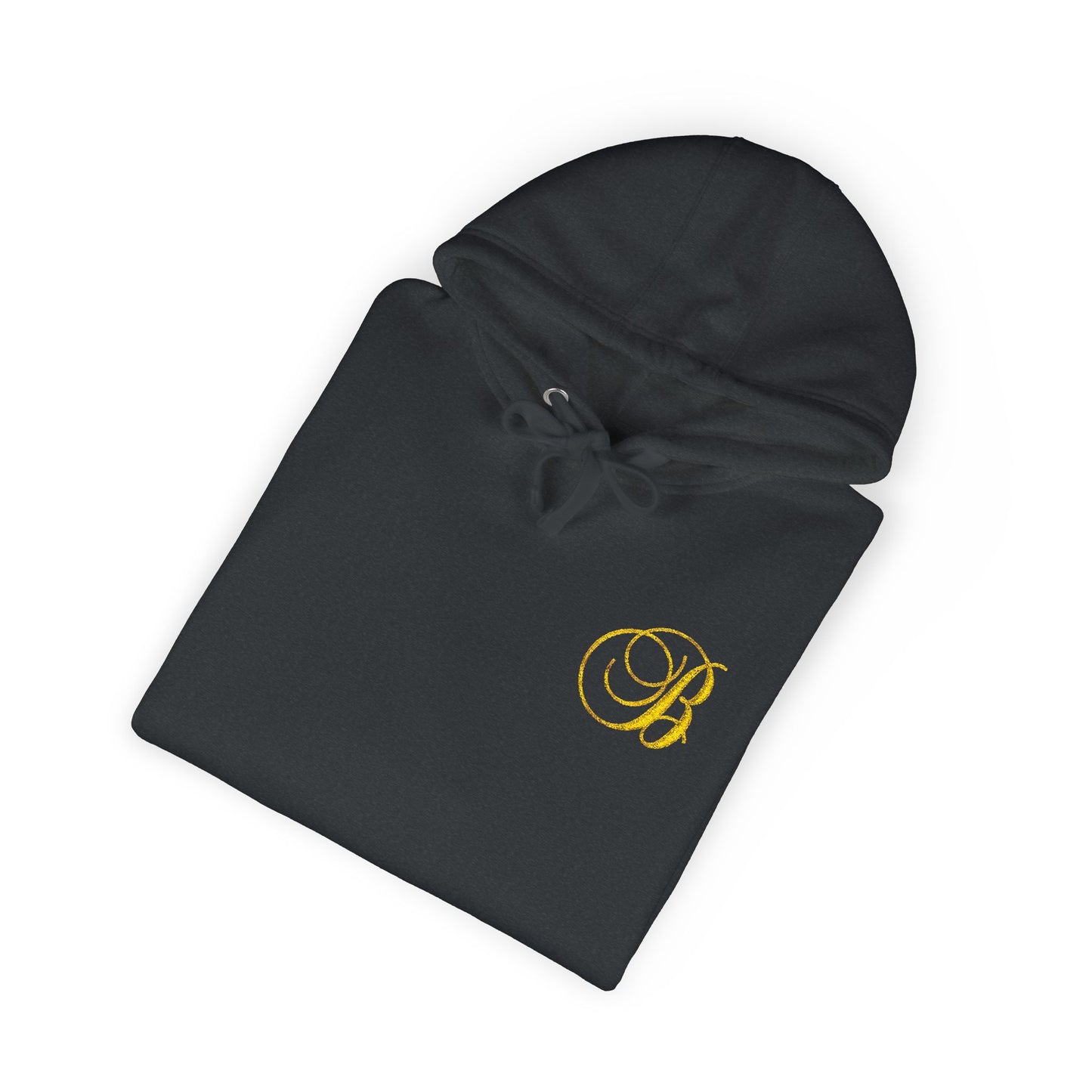 Coral Gold Floral Initial Hoodie — Monogram 'B' Casual Pullover