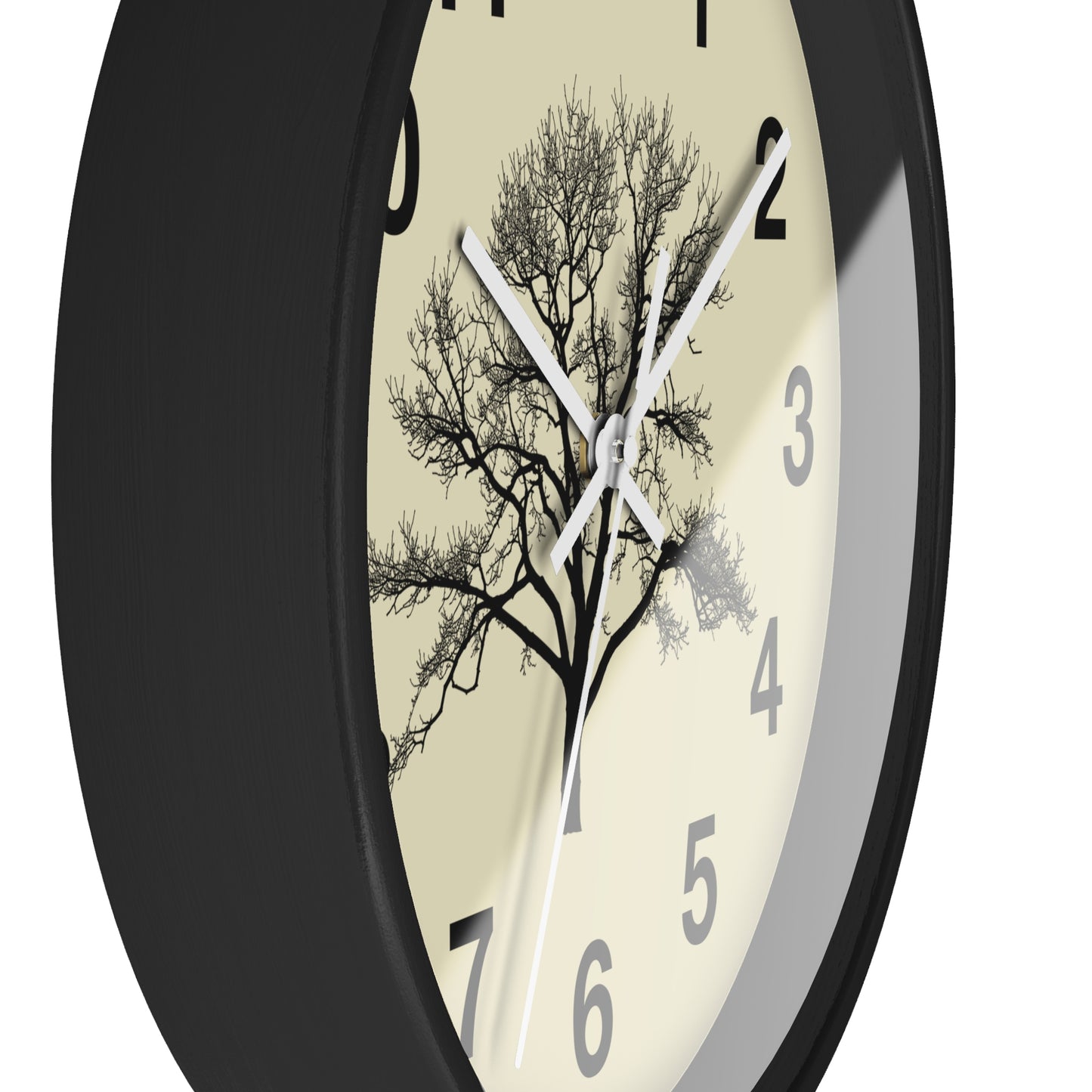 Elegant Tree Silhouette Wall Clock, Home Decor, Nature Lover Gift, Rustic Wall Art, Black and White Clock, Classic Timepiece