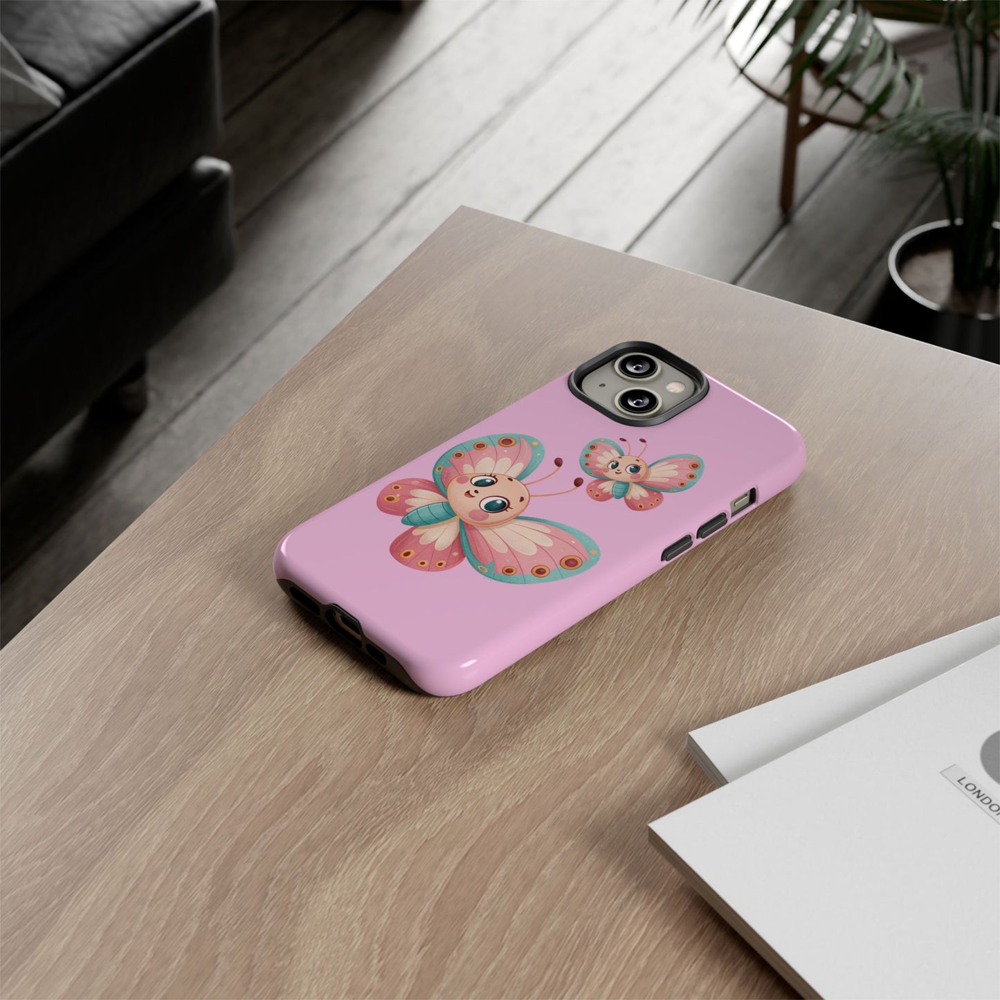 Cute Butterfly Phone Case, Tough Phone Cover, Girly Phone Accessory, Unique Gift for Her, Kids Phone Case, Floral Design Case