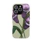 Floral Phone Case - Tough Cases, Purple Flower Design, Cell Phone Accessories, Gift for Her, Nature Lover Essentials
