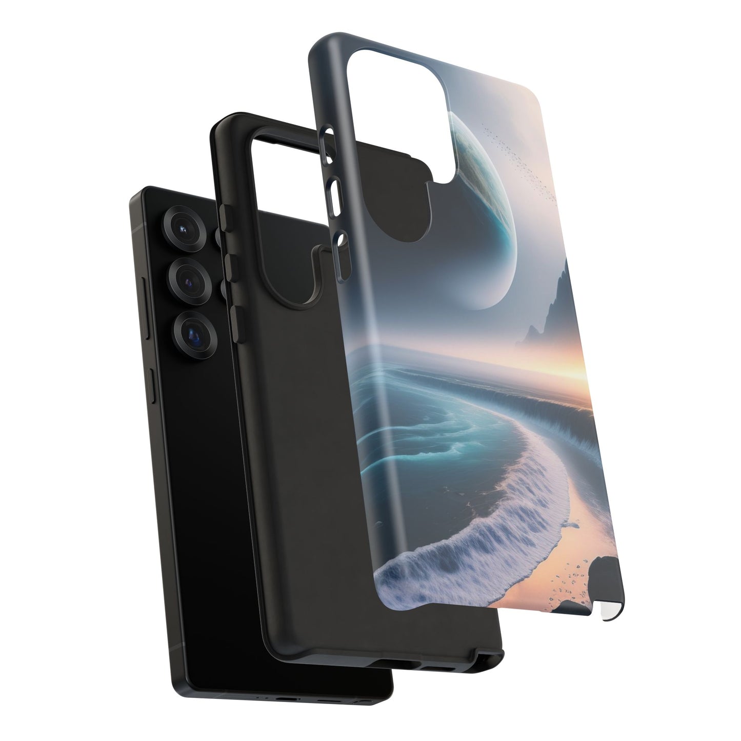 Galaxy Ocean Phone Case — Surreal Planet Beach Tough Case