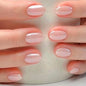 French Minimalist Nude Pink Almond Short Press On Nails – JP4419