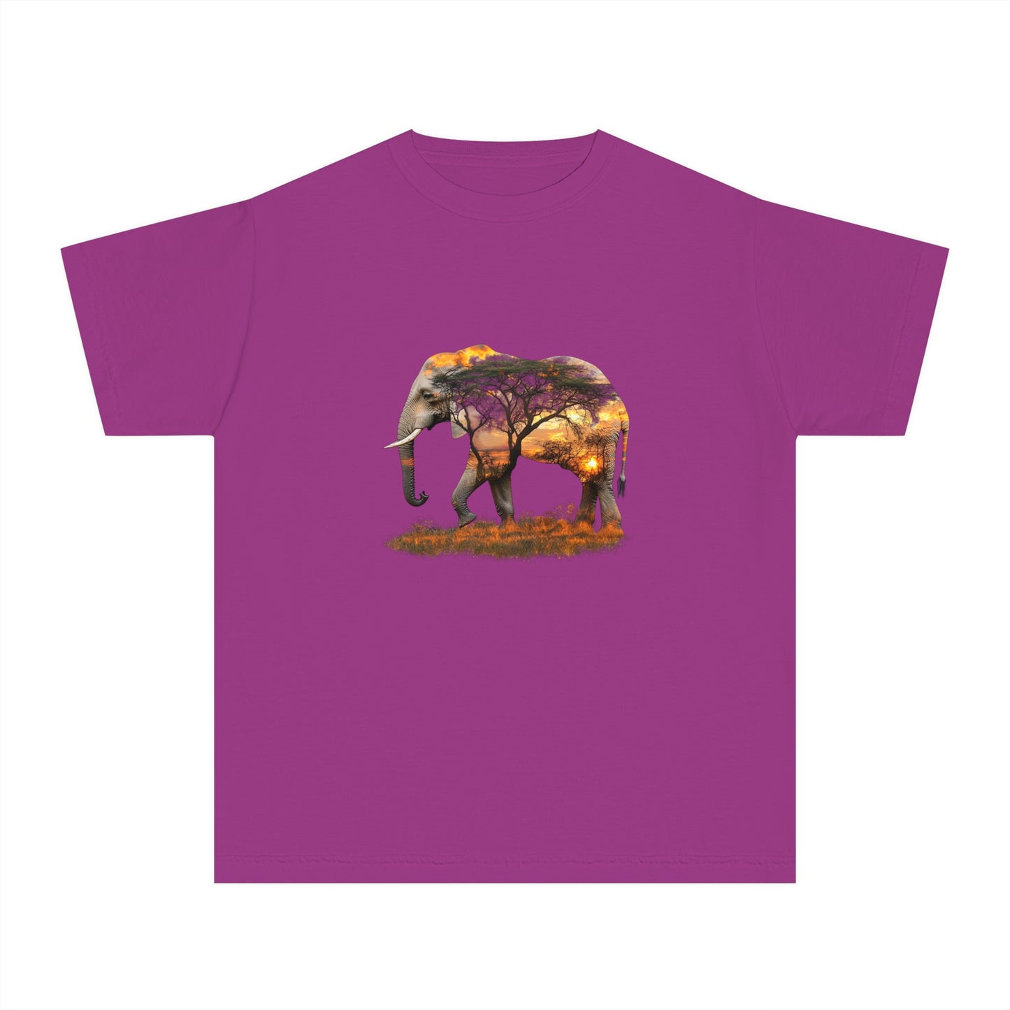 Elephant Silhouette Youth Tee | Nature Lover Shirt, Kids Wildlife Gift, Eco-Friendly Apparel, Safari Theme Tee, Adventure Clothing