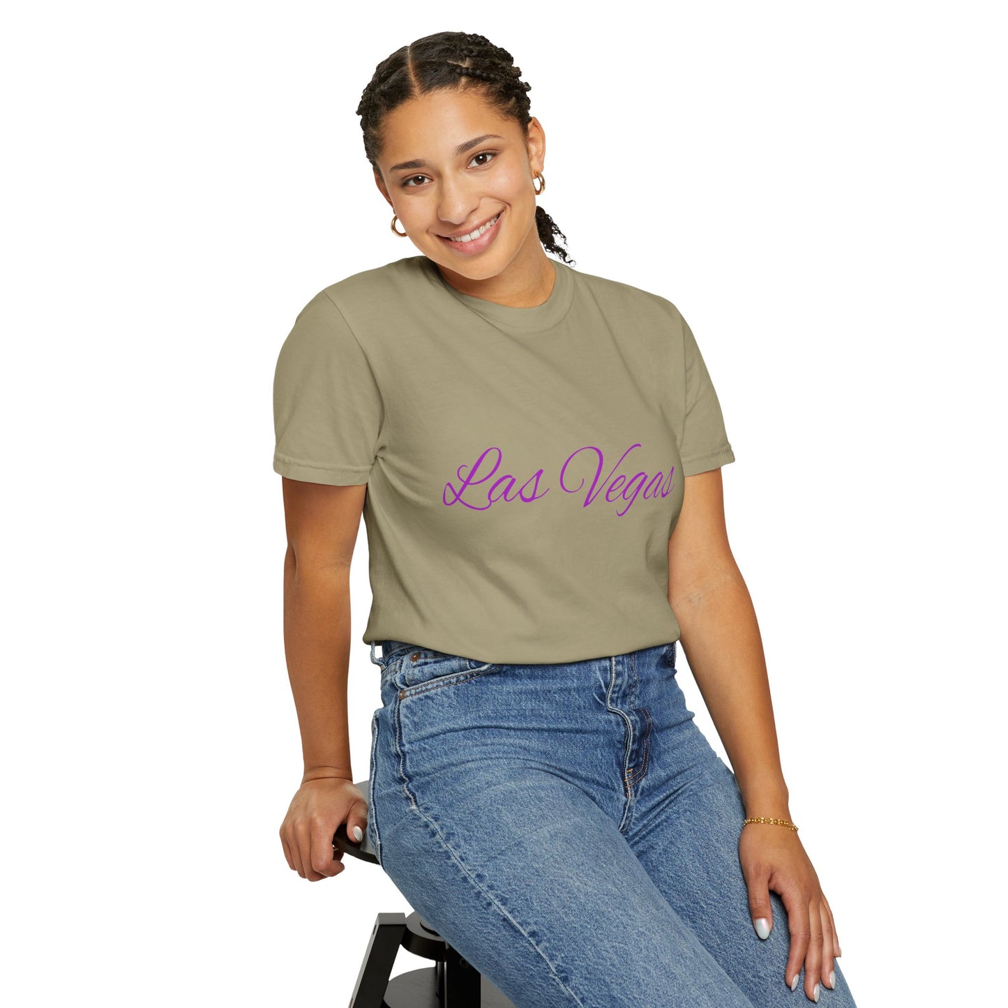 Las Vegas Floral Unisex Garment-Dyed T-Shirt | Vacation Tee, Travel Shirt, Summer Outfit, Gift for Travelers, Retro Las Vegas Design