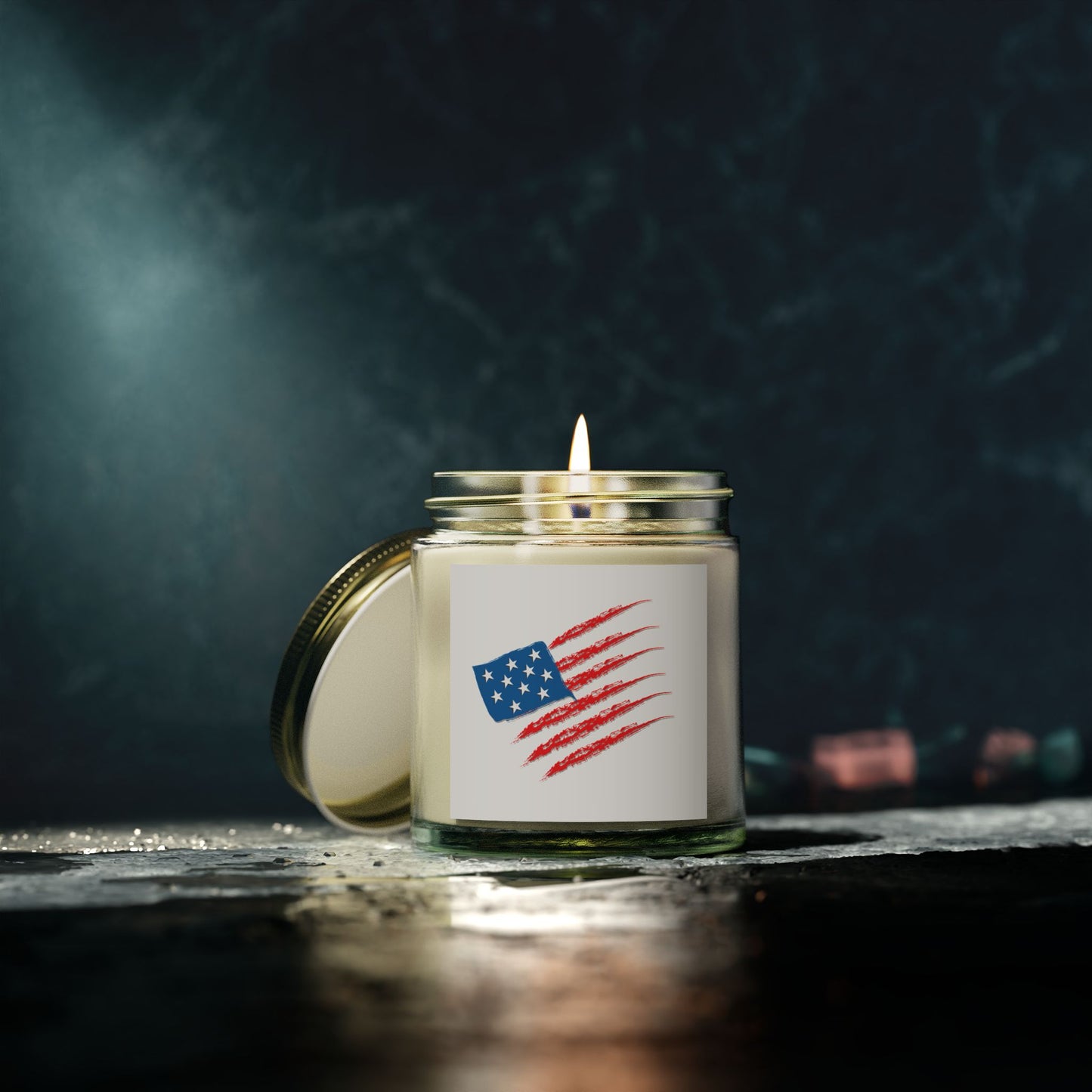 Patriotic Scented Candle, American Flag Decor, Home Fragrance Gift, July 4th Candle, Cozy Atmosphere, Relaxing Decor, USA Themes