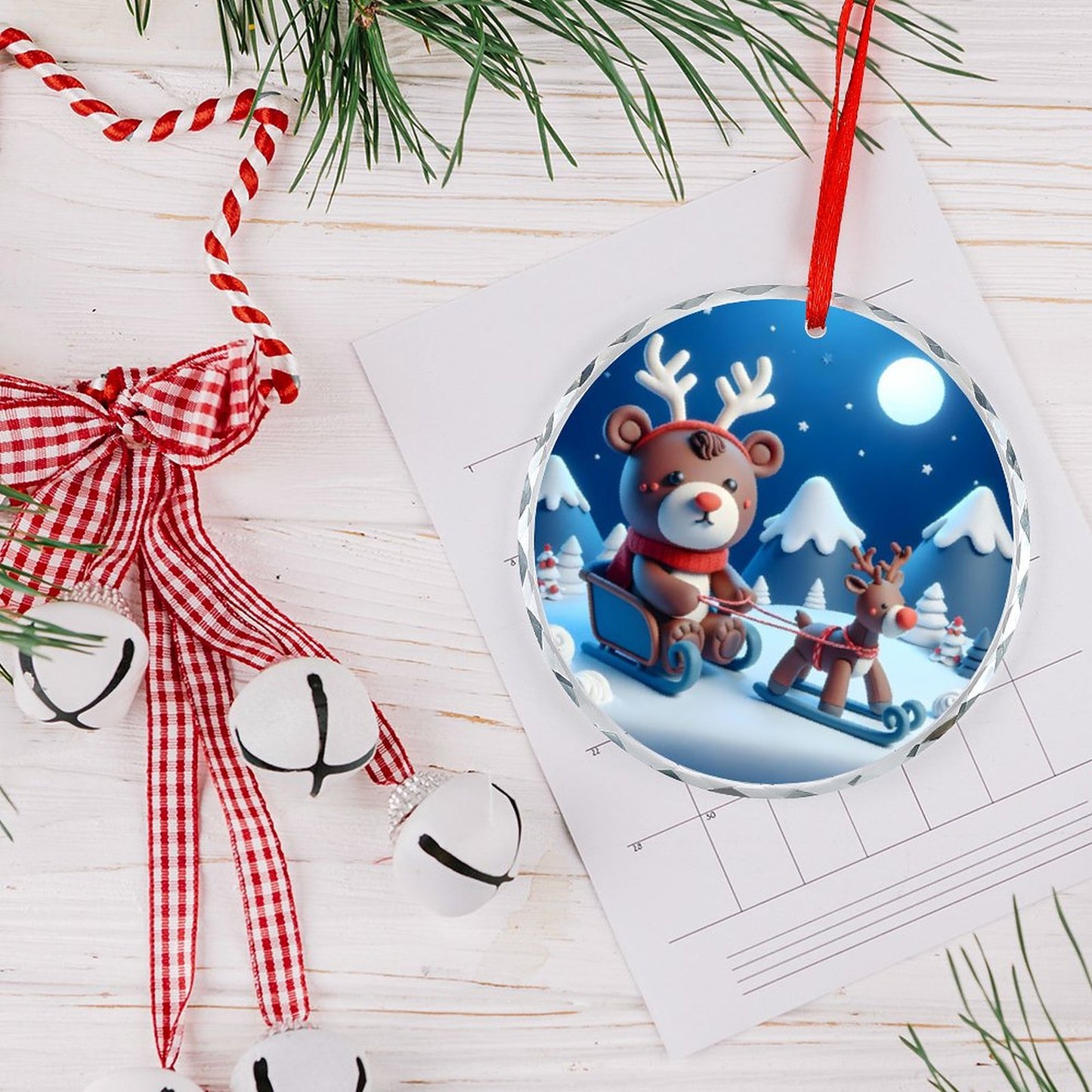 Glass Circular Ornament Pendant