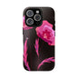 Floral iPhone Case | Tough Cases with Pink Poppy Design, Elegant Flower Phone Cover, Gift for Her, Spring Accessories, Chic Tech