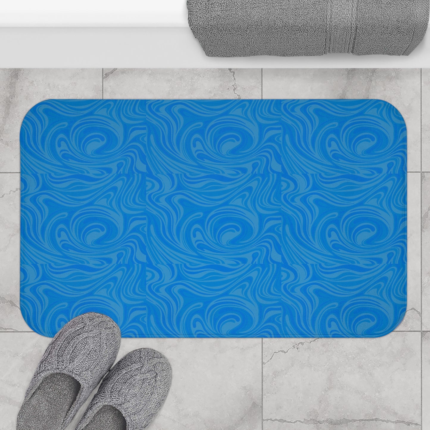 Ocean Wave Bath Mat | Cozy Bathroom Decor, Non-Slip Mat, Shower Rug, Home Comforts, Gift for Beach Lovers