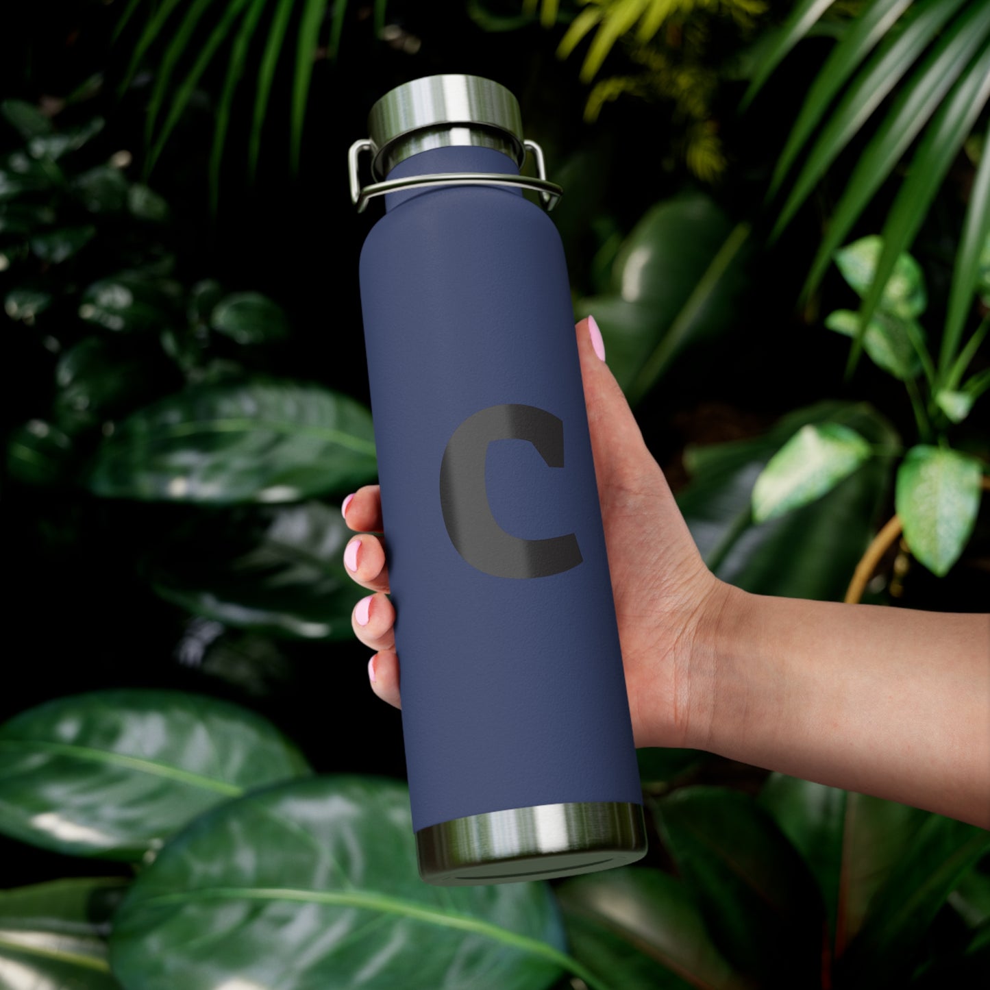 Personalized Copper Insulated Water Bottle, 22oz - "C" Custom Monogram, Travel Mug, Fitness Bottle, Hydration Gift, Eco-Friendly