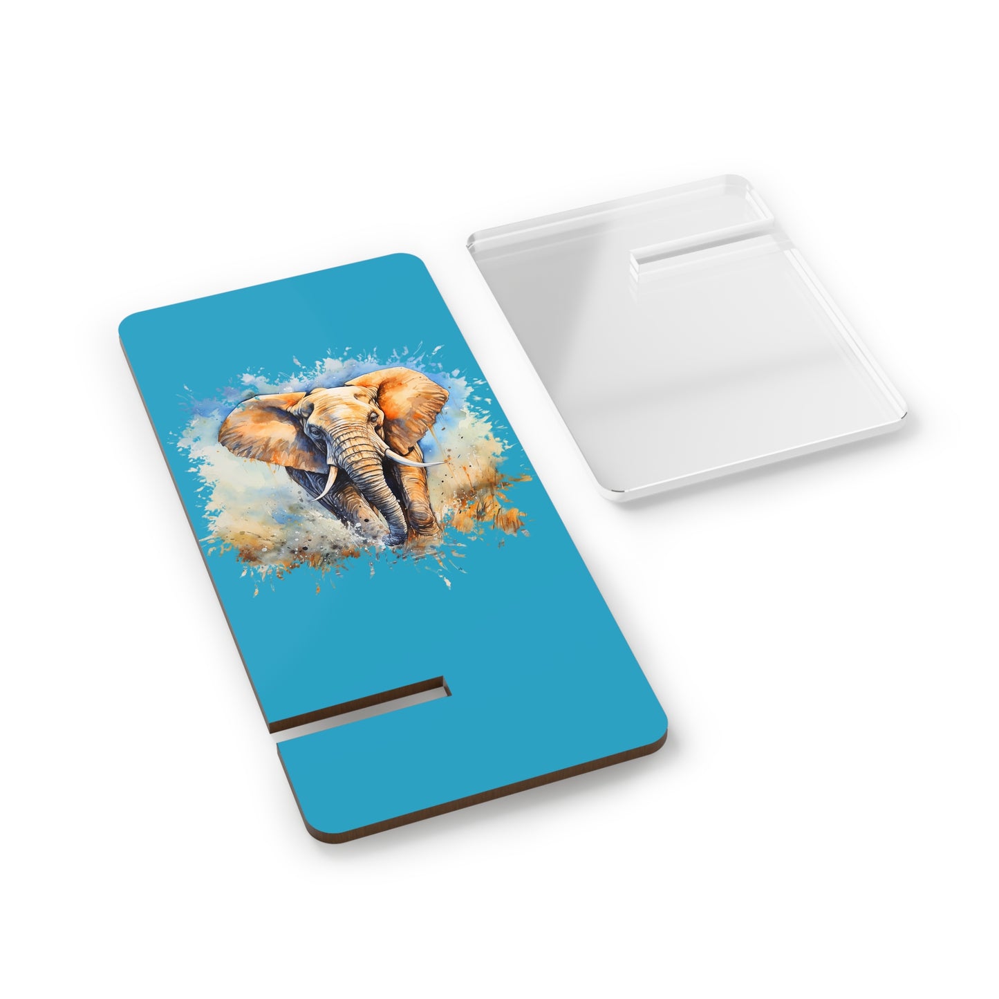 Elephant Watercolor Phone Stand – Foldable Mobile Display Stand for Smartphones