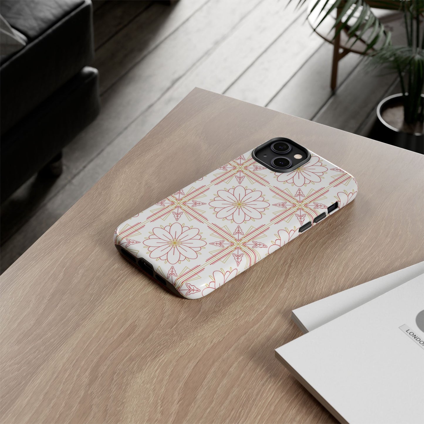 Floral Pattern Phone Case - Stylish Tough Case, Flower Design, Cute Mobile Cover, Phone Accessory, Gift for Her, Spring Style