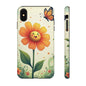 Floral Phone Case with Butterfly Design, Cute Flower Phone Cover for Nature Lovers, Eco-Friendly Gift, Spring Vibes, Birthday Present