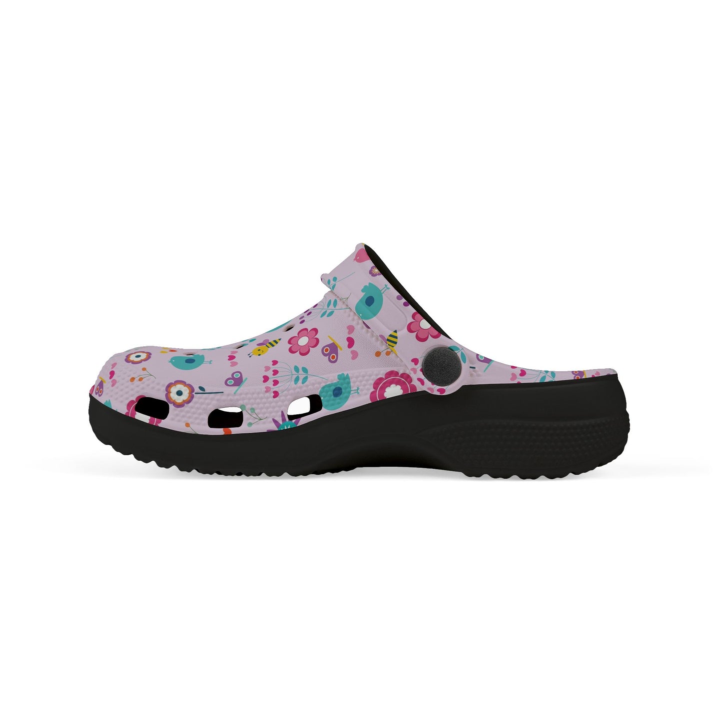 Kids Floral Clogs — Pink EVA Foam Garden Slip-Ons