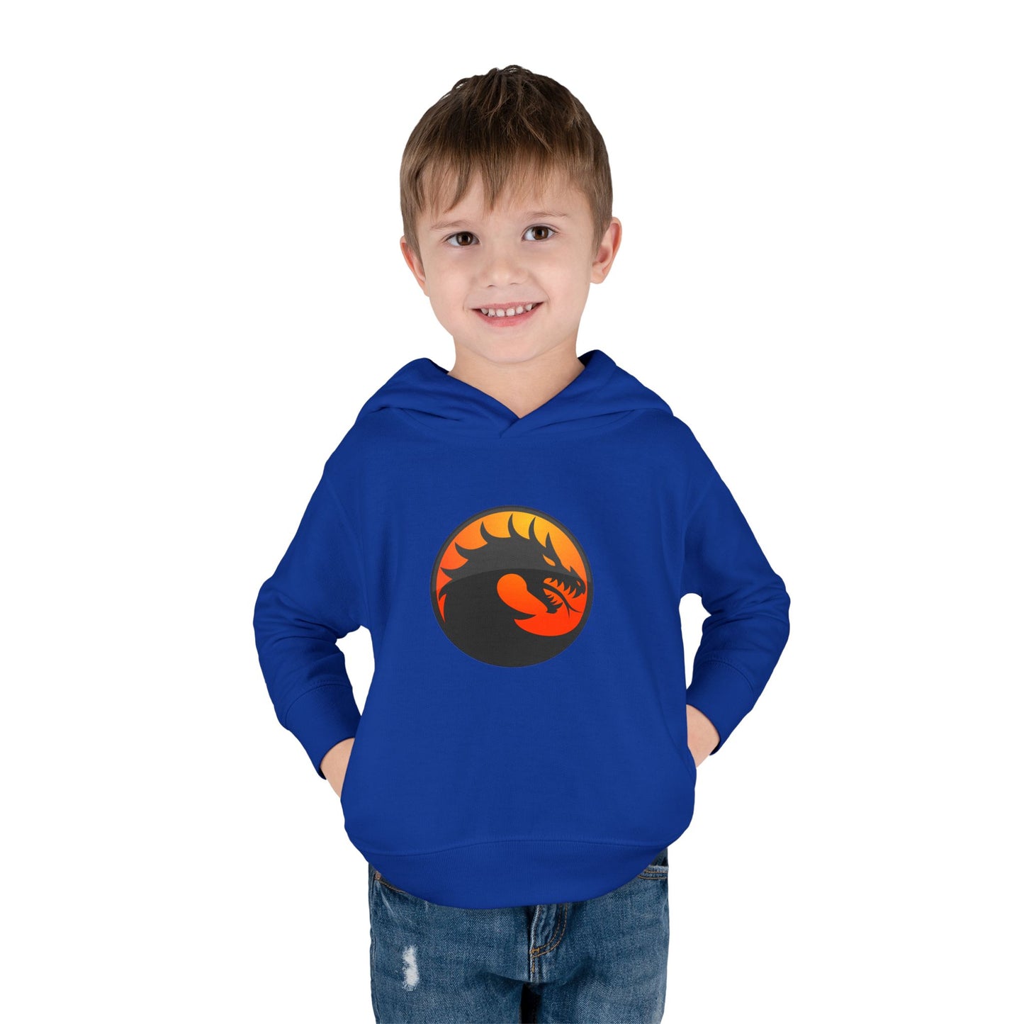 Toddler Fleece Hoodie with Dragon Design, Cozy Kids Pullover, Perfect for Playtime, Birthday Gift, Halloween Costume, Dragon Lover Apparel