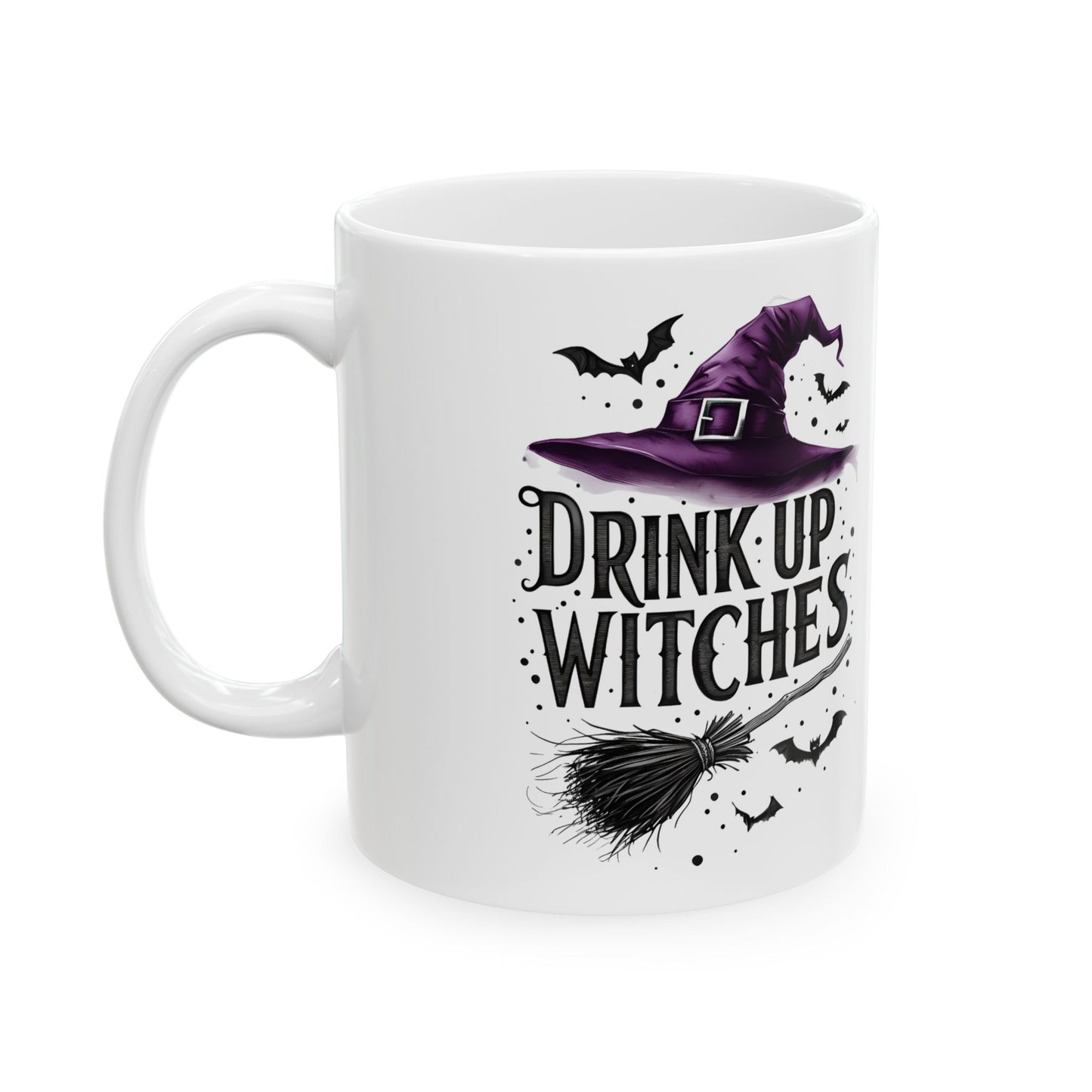 Spooky Witch Themed Ceramic Mug | Perfect for Halloween, Gift for Witches, Coffee Lover Mug, Tea Mug, Drink Up Witches!