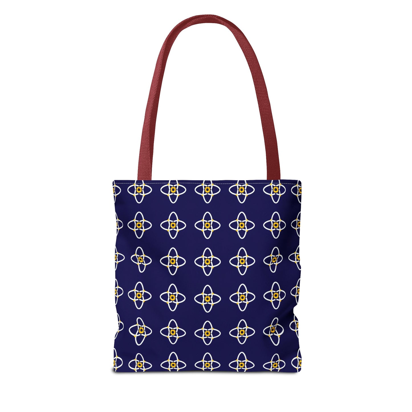 Navy Geo Floral Pattern Tote Bag — Reusable Everyday Shopping Tote