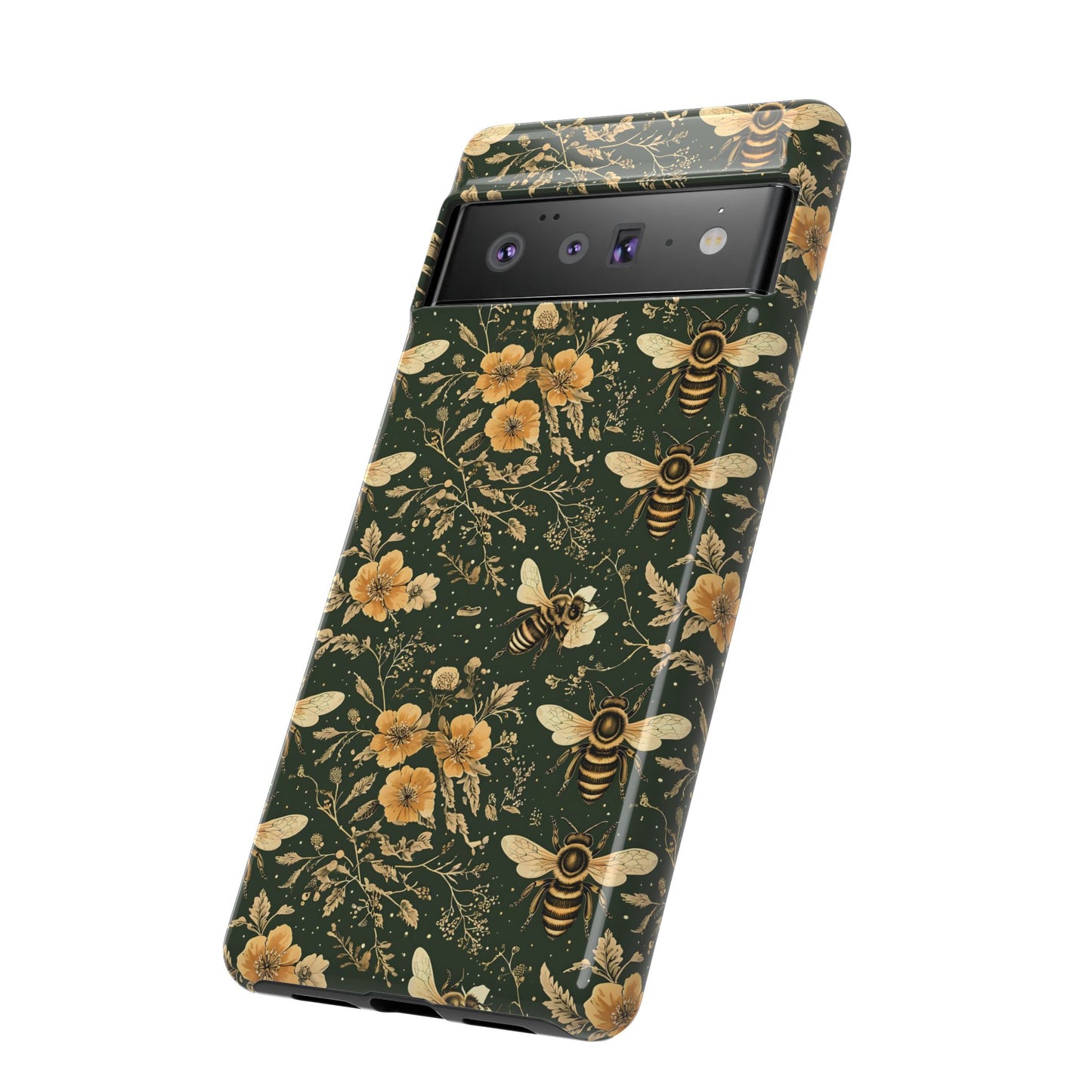 Nature-Inspired Phone Case, Tough Cases for Nature Lovers, Floral Bee Design, Eco-Friendly Gift, Summer Vibes, Trendy Phone Accessory,