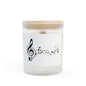 Musical Notes Frosted Glass Candle - 11oz Aromatherapy Gift with Wooden Lid