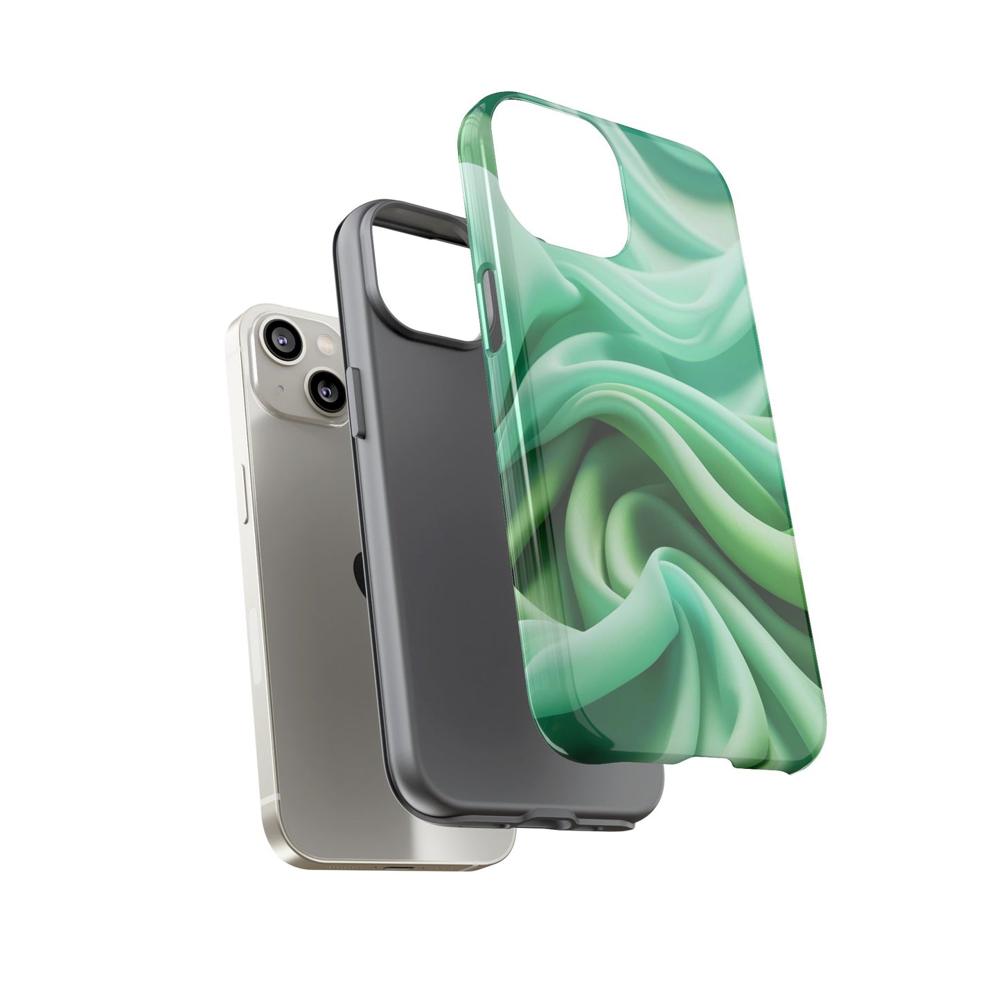 Stylish Phone Case, Tough Case, Green Abstract Design, Cell Phone Cover, Unique Gift, Trendy Accessory