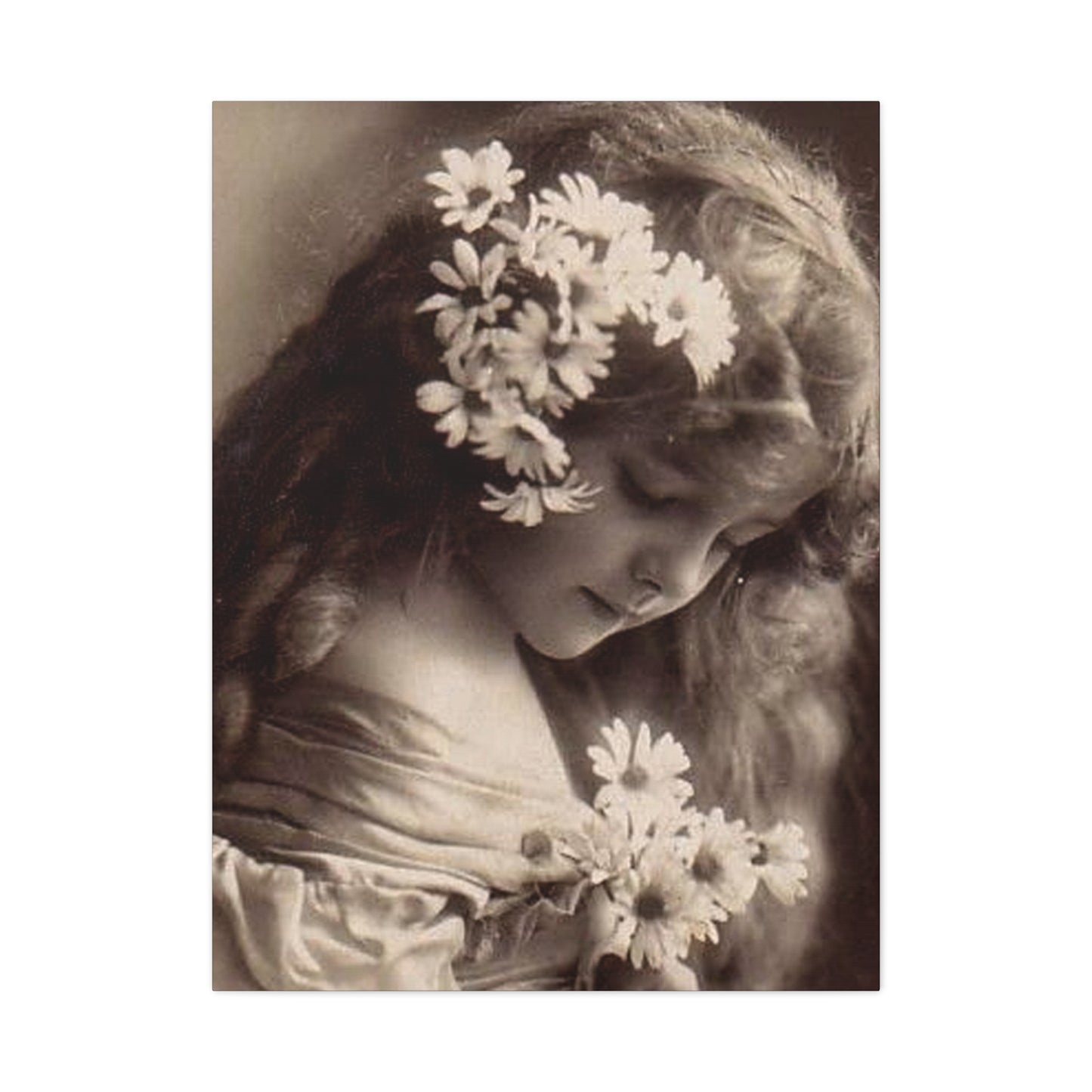 Vintage Floral Portrait Canvas