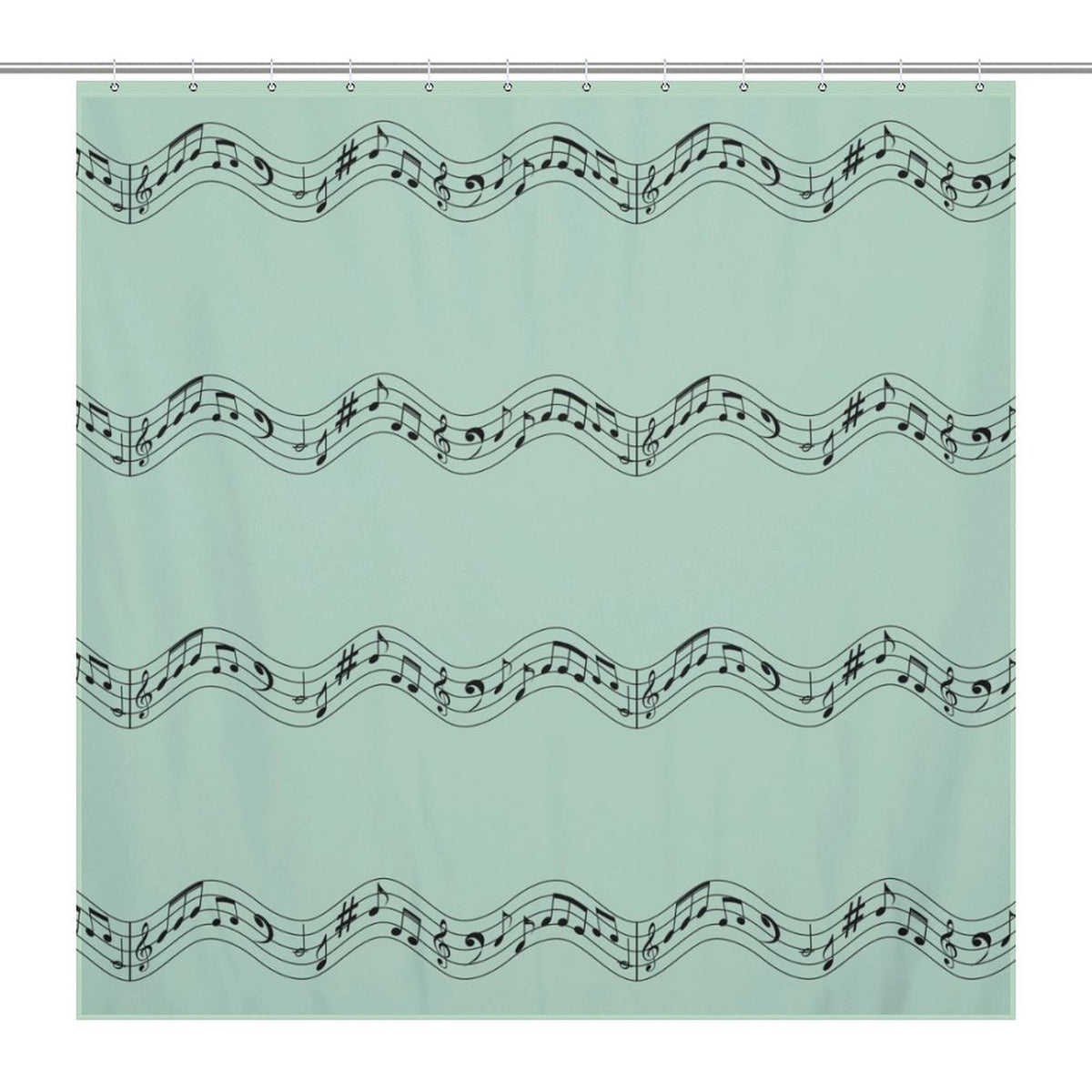 Musical note shower curtain