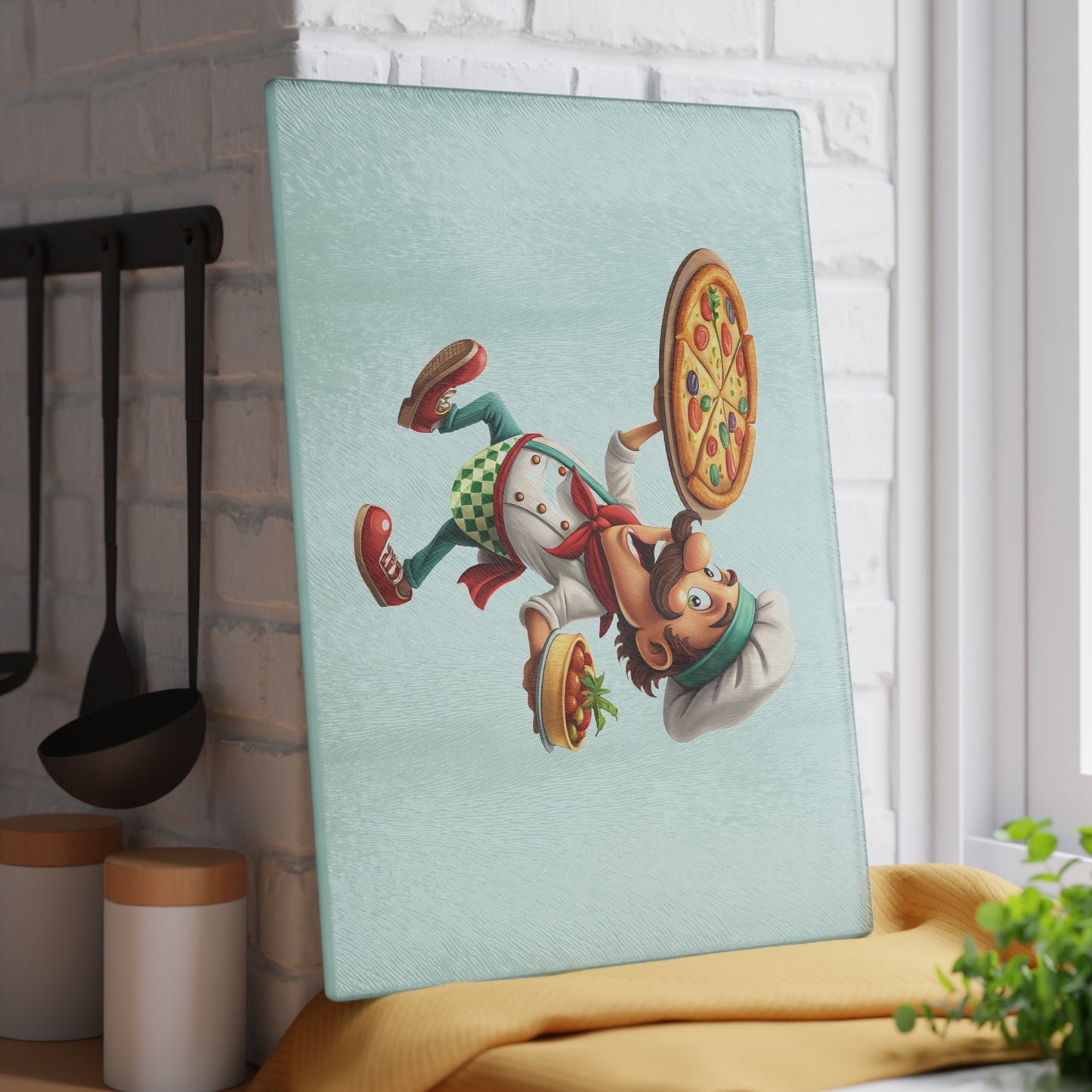Funny Chef Glass Cutting Board - Perfect Kitchen Gift, Cooking Decor, Home Chef Essential, Present for Foodies, Unique Kitchenware