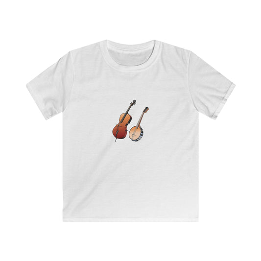 Musical Kids Tee - Playful Banjo and Guitar Design, Perfect for Music Lovers, Birthday Gift, Casual Outfit, Music Class
