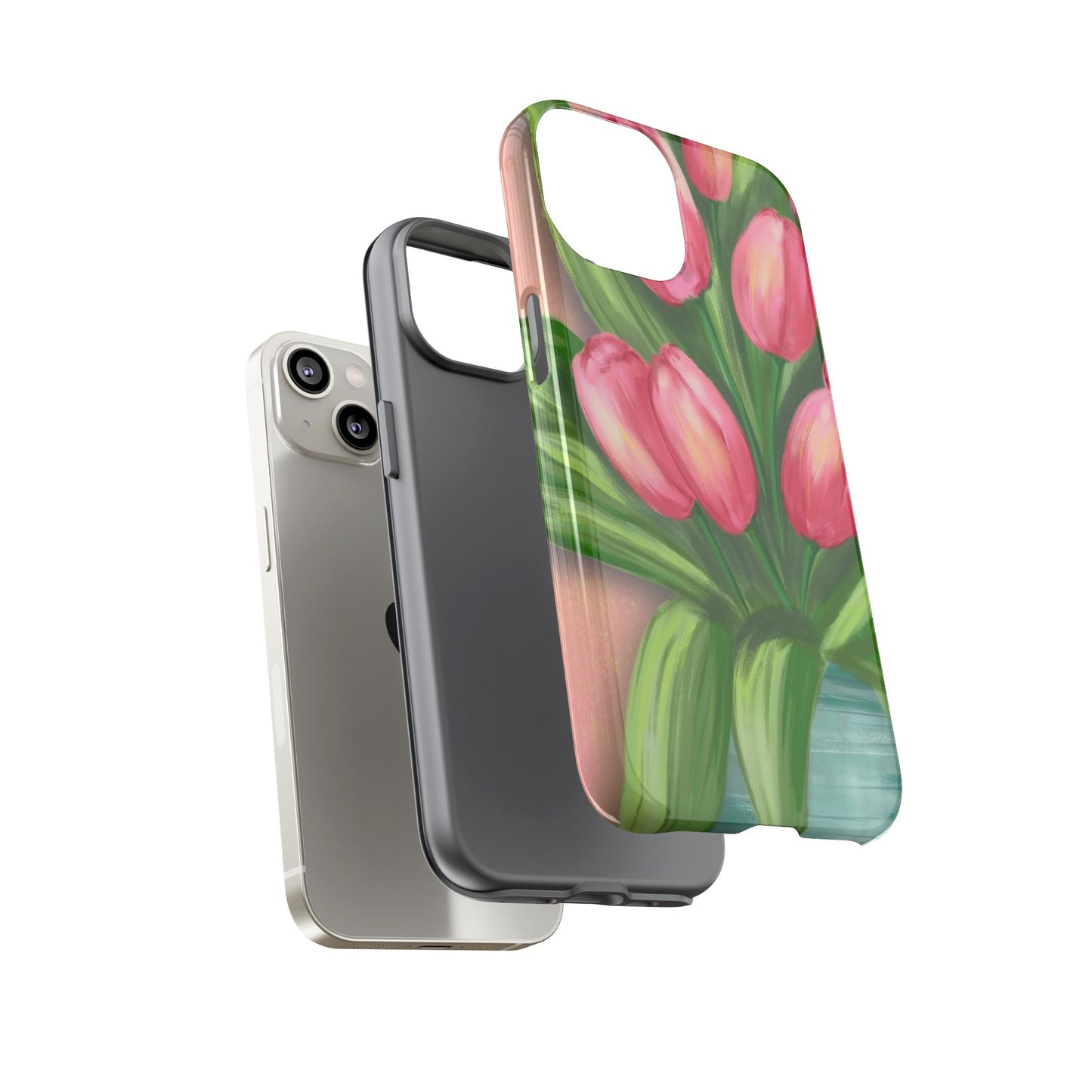 Floral Phone Case with Vibrant Tulips - Tough Cases for Garden Lovers, Spring Gifts, Nature Enthusiasts, Unique Gadget Accessories, [...]