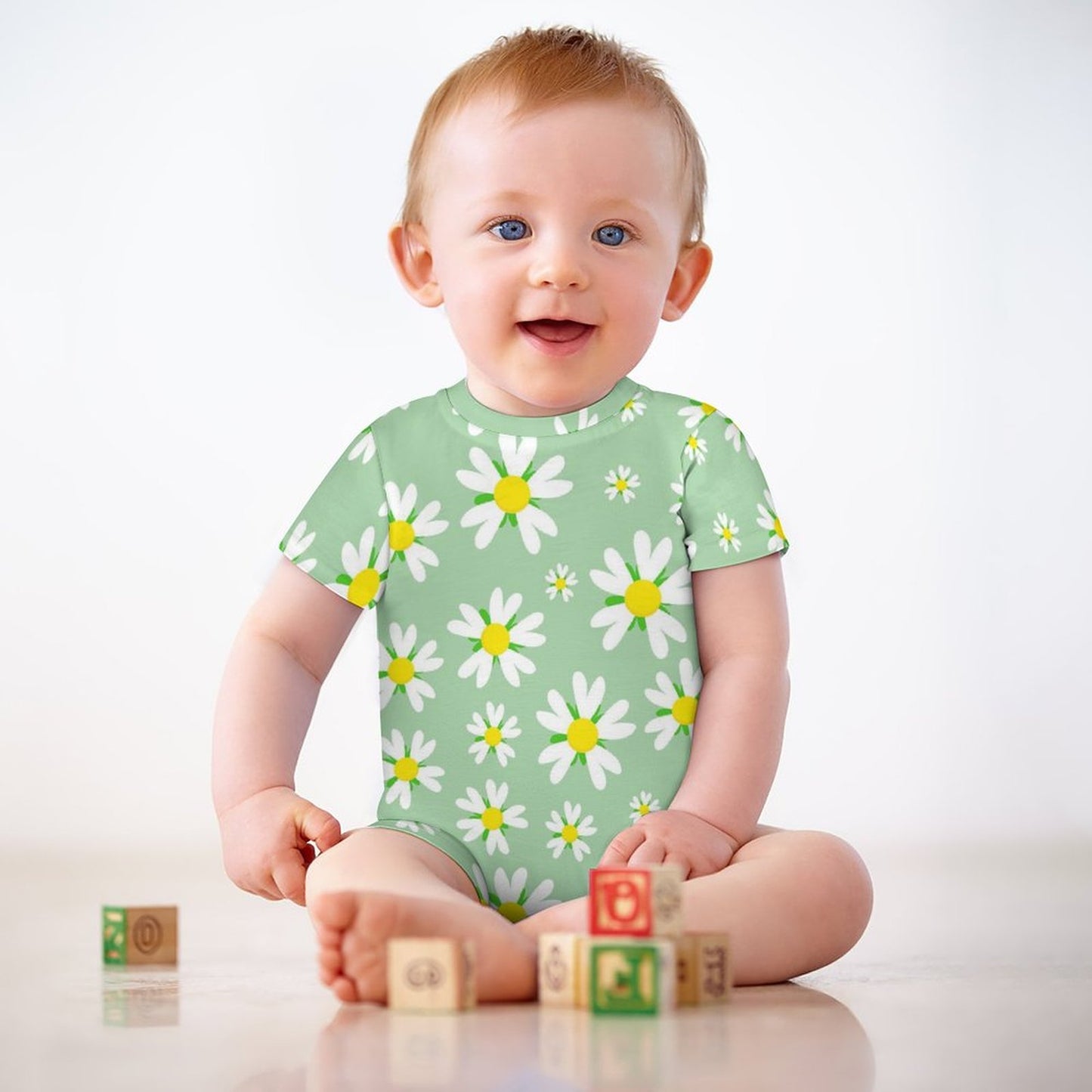 Faux Cotton Short Sleeve Baby Bodysuit Romper