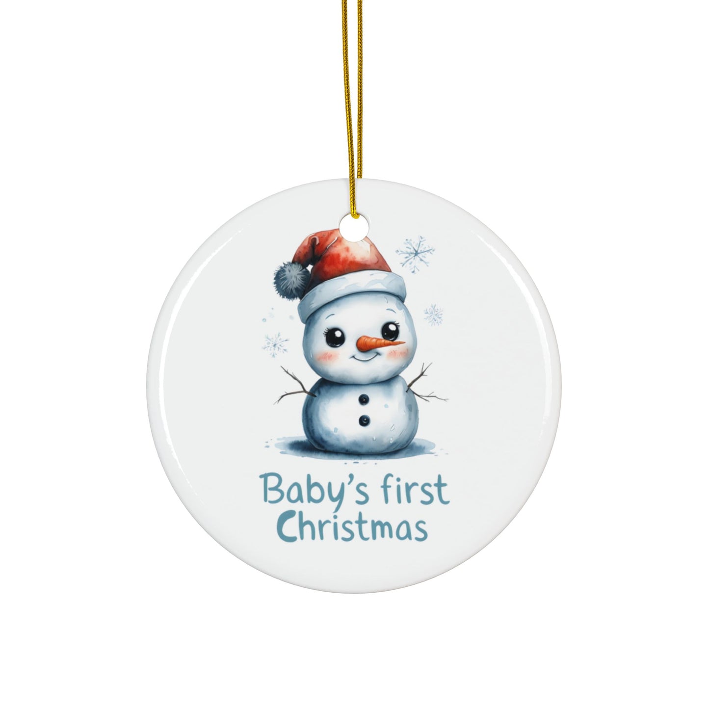 Baby's First Christmas Ceramic Ornaments, Custom Holiday Decor, Perfect for Gifts, Winter Memories, Keepsake Ornaments, Snowman Ornaments