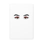 Glam Eyes Matte Canvas Wall Art — Brown Eyes with Red Lashes