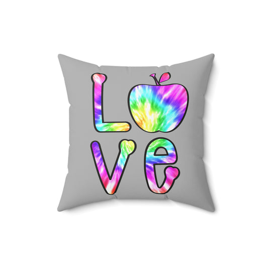 Colorful Love Tie-Dye Pillow, Decorative Pillow, Home Decor, Gift for Her, Boho Pillows, Couch Cushion