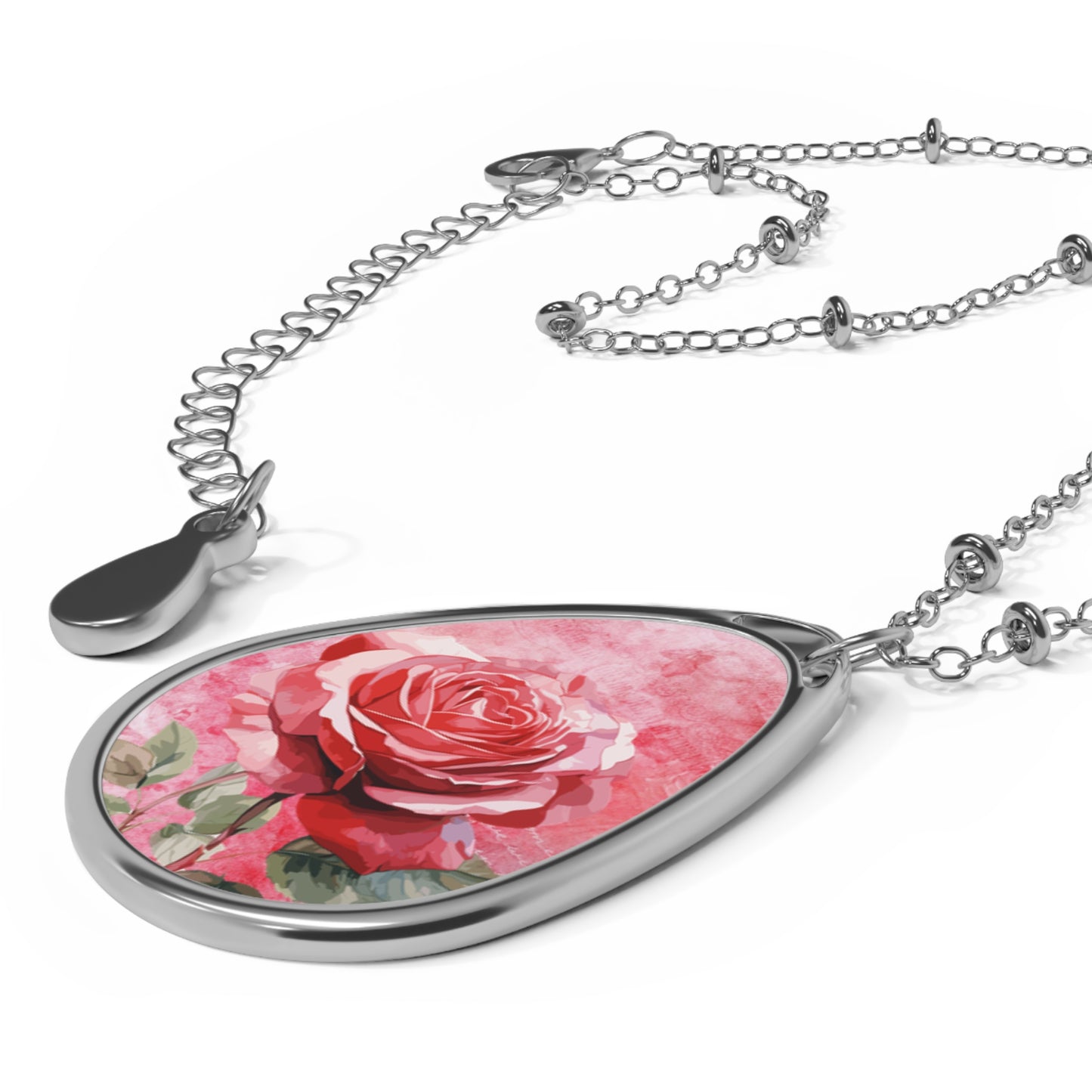 Delicate Flower Oval Necklace