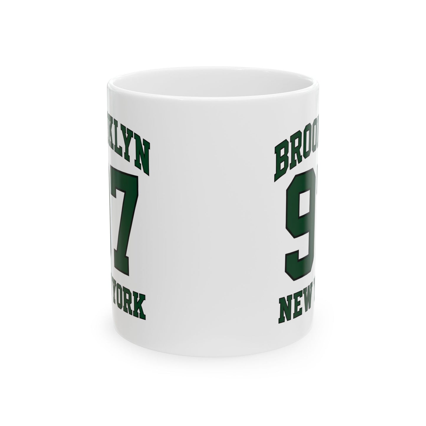 Brooklyn 97 New York Ceramic Mug – Vintage Varsity Number Coffee Cup (11oz, 15oz)