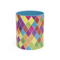 Colorful Diamond Pattern Coffee Mug, Coffee Lover Gift, Bright Kitchen Decor, Artistic Mug, Vibrant Drinkware
