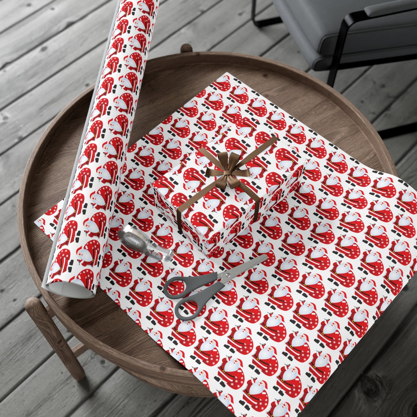 Festive Santa Gift Wrap Paper | Wrapping for Holidays, Christmas, Birthdays, Party Decor, Eco-Friendly Gift Wrap