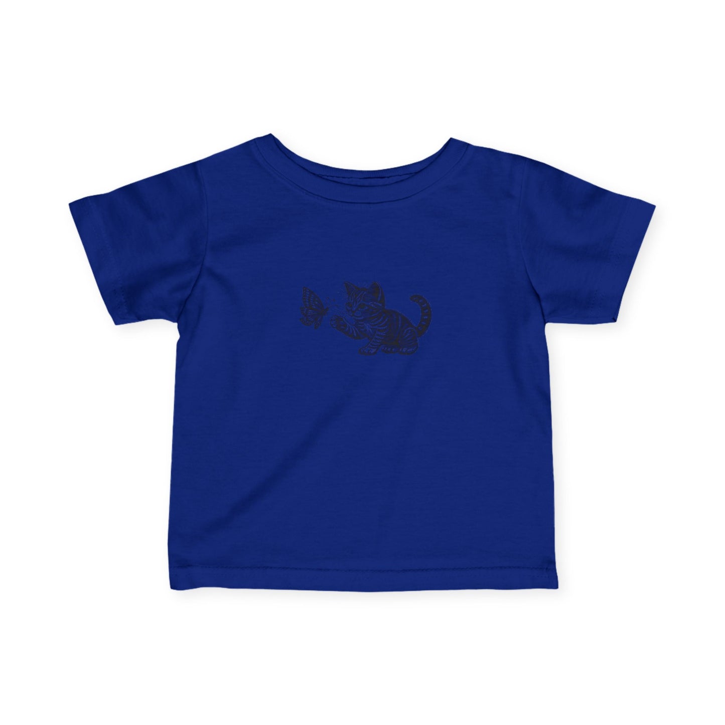 Cute Cat Playing with Butterfly Infant Tee, Baby Shirt, Toddler Apparel, Birthday Gift, Cute Baby Clothes, Cat Lover Outfit