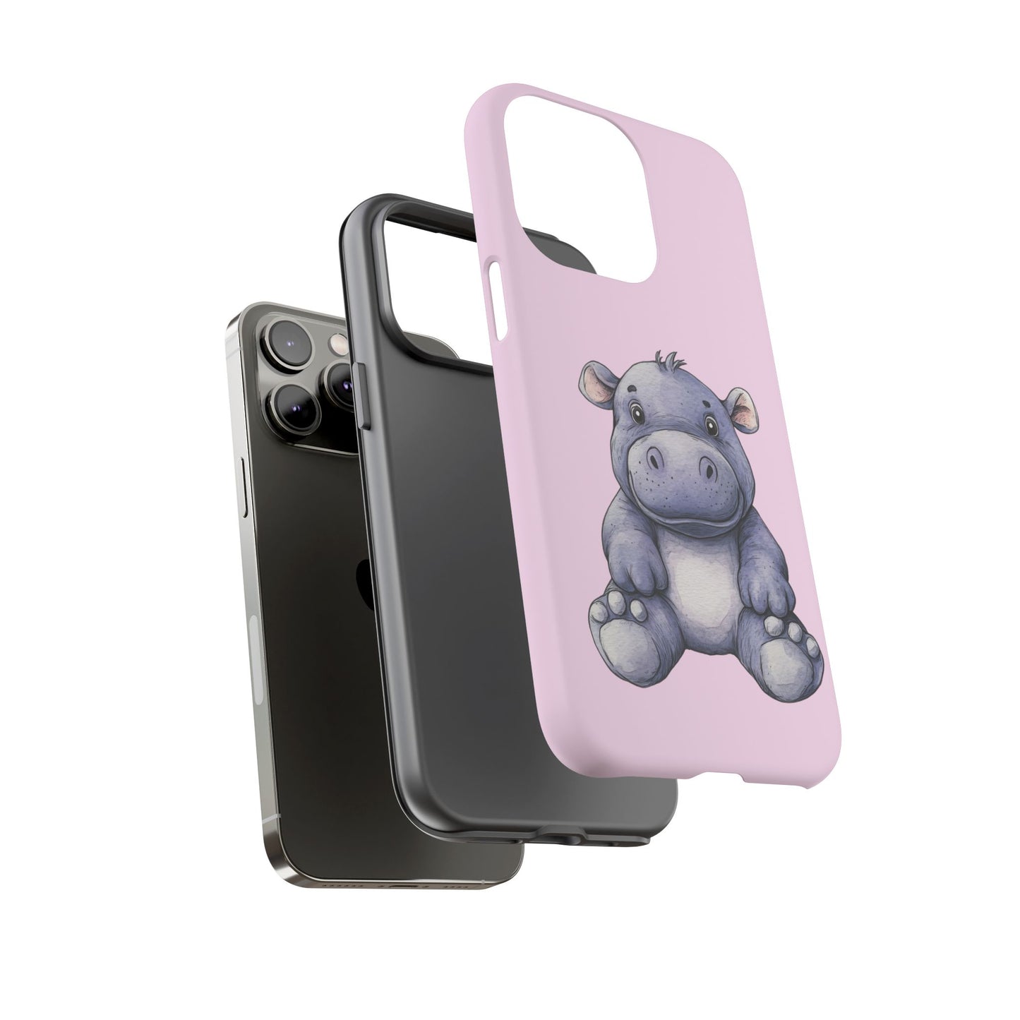 Cute Hippo Phone Case - Tough Cases, Animal Phone Cover, Kawaii Accessories, Gifts for Kids, Unique Tech Gear