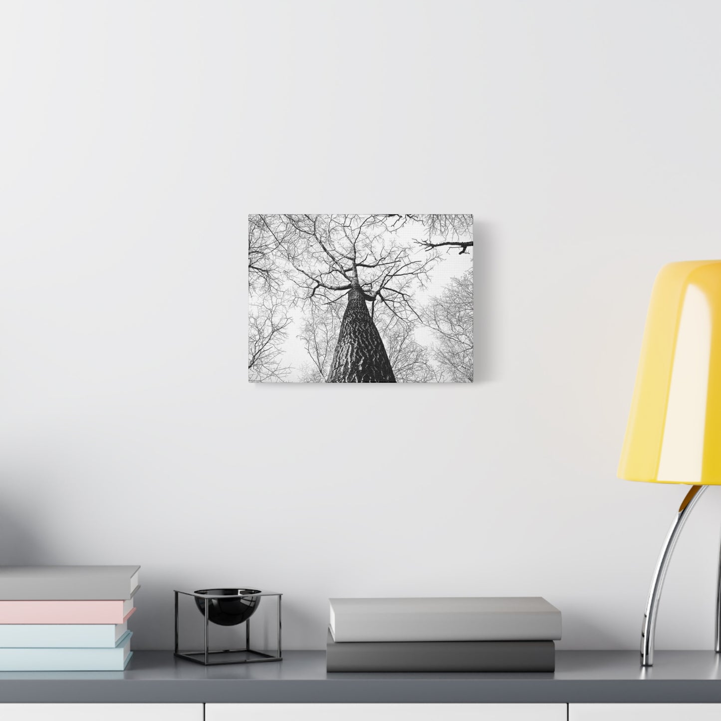 Black & White Tree Canopy Matte Canvas Wall Art — Upward Forest Photography