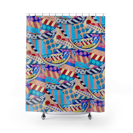 Colorful Abstract Shower Curtains - Fun Bathroom Decor for Vibrant Homes